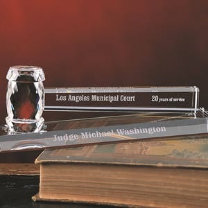 Crystal Gavel on Base Custom Engraved and Personalized image 1