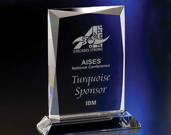 Récompense de reconnaissance Crystal Odyssey gravée et personnalisée