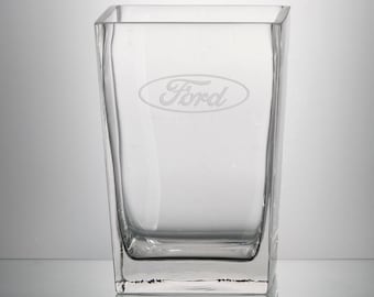 Crystal Lantana Vase 5 1/2"W x 8"H Custom Engraved  and Personalized