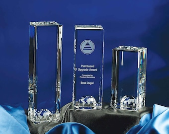 Crystal World Globe Tower Recognition Award, gravure personnalisée et gravure personnalisée