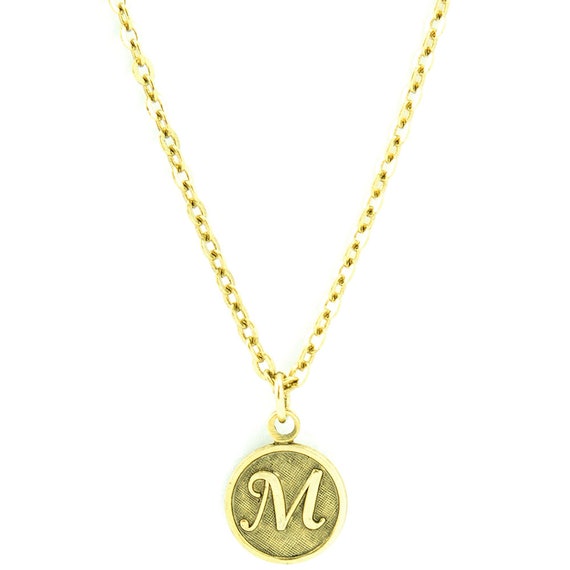 Letter M Necklace Gold Letter M Necklace Gold Initial M Etsy