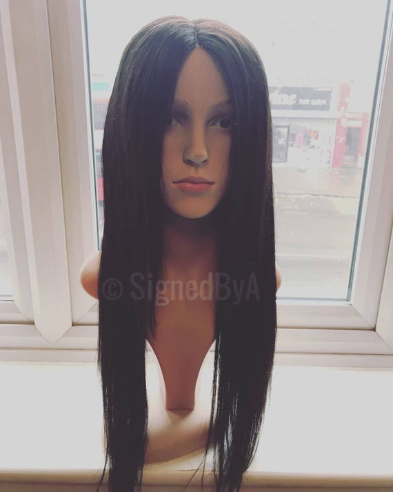 Long Middle Part Bone Straight Brazilian Lace Closure Wig Etsy