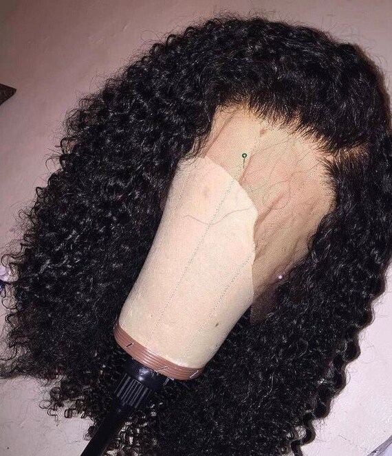 Long Curly Frontal Wig Made With Authentic Virgin Brazilian Etsy