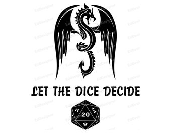 DnD-logotyp, DnD-vektor, DnD-tärningsdesign, DnD-vektorklipp, tjugosidig tärningskonst SVG, PNG, DXF, Eps, jpg