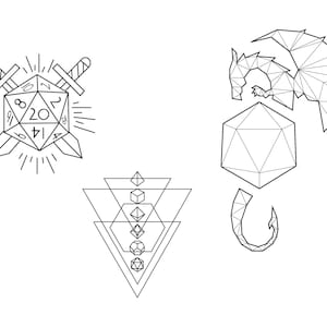 DnD Logo, Dungeons & Dragons Vector, Dungeon Master Dice Design, DnD Vector Clip Art, Twenty Sided Dice Art SVG, PNG, DXF, Eps, jpg