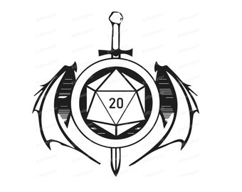D Logo, Vector, Dice Design, Vector Clip Art, Twenty Sided Dice Art SVG, PNG, DXF, Eps, jpg