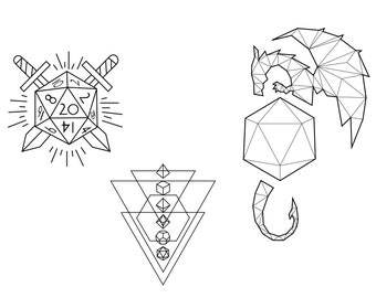 Dragon Logo, Vector, Dice Design, Vector Clip Art, Twenty Sided Dice Art SVG, PNG, DXF, Eps, jpg