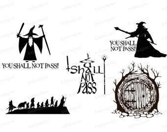 You Shall Not Pass Gandalf, Hobbit Hole Vector, Frodo SVG, Clip Art, Gondor, Tavern svg, eps, dxf, png, jpg