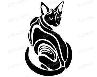 Kattsilhuett Svg, Flickatröja Svg, Klippfiler Silhuett, dxf, png, eps, svg, jpg