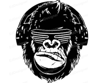 Monkey, Gorrila Vector Design, svg, png, dxf, eps, jpg