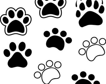 Paw Cut File Silhouette SVG, Paw Print, Animal, Pet Footprint PNG Clipart, dxf, eps, jpg