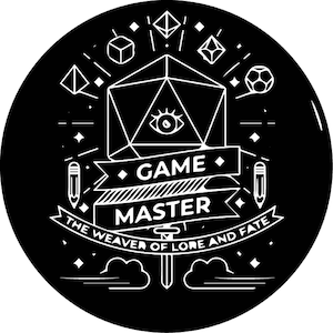 Game Master, Dungeons and Dragons Vector, Dungeon Master Dice Design, DnD Vector Clip Art SVG, PNG, DXF, Eps, Pdf