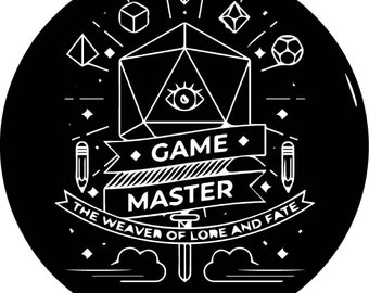 Game Master, DnD Vector, DnD Dice Design, DnD Vector Clip Art SVG, PNG, DXF, Eps, Pdf