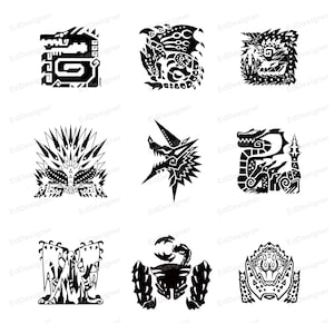 9 MHW Vectors Design, Gifts for Gamers, svg, png, dxf, eps, jpg