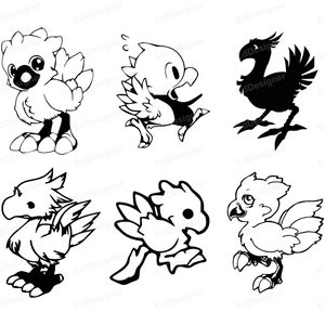 Chocobo Clip Art SVG, PNG, DXF, Eps, jpg
