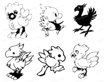 Chocobo Clip Art SVG, PNG, DXF, Eps, jpg