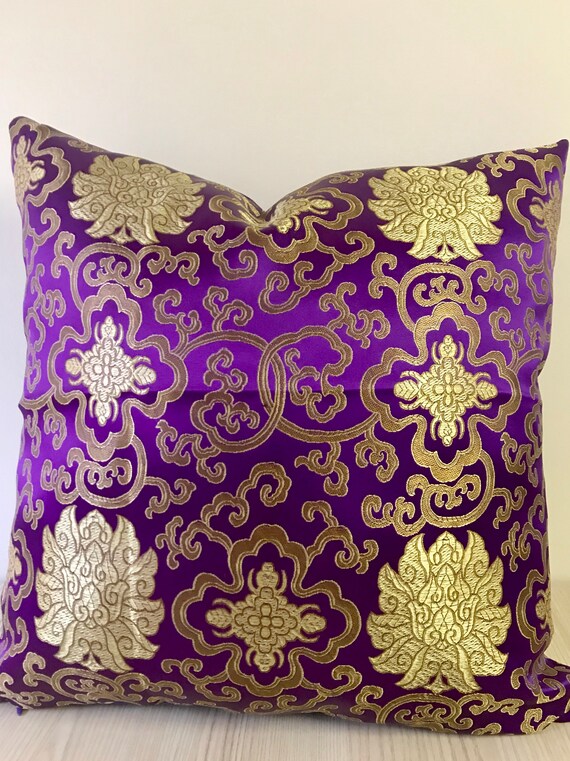 Purple Pillow Decorative Pillows Purple Pillow Covers Satin Etsy