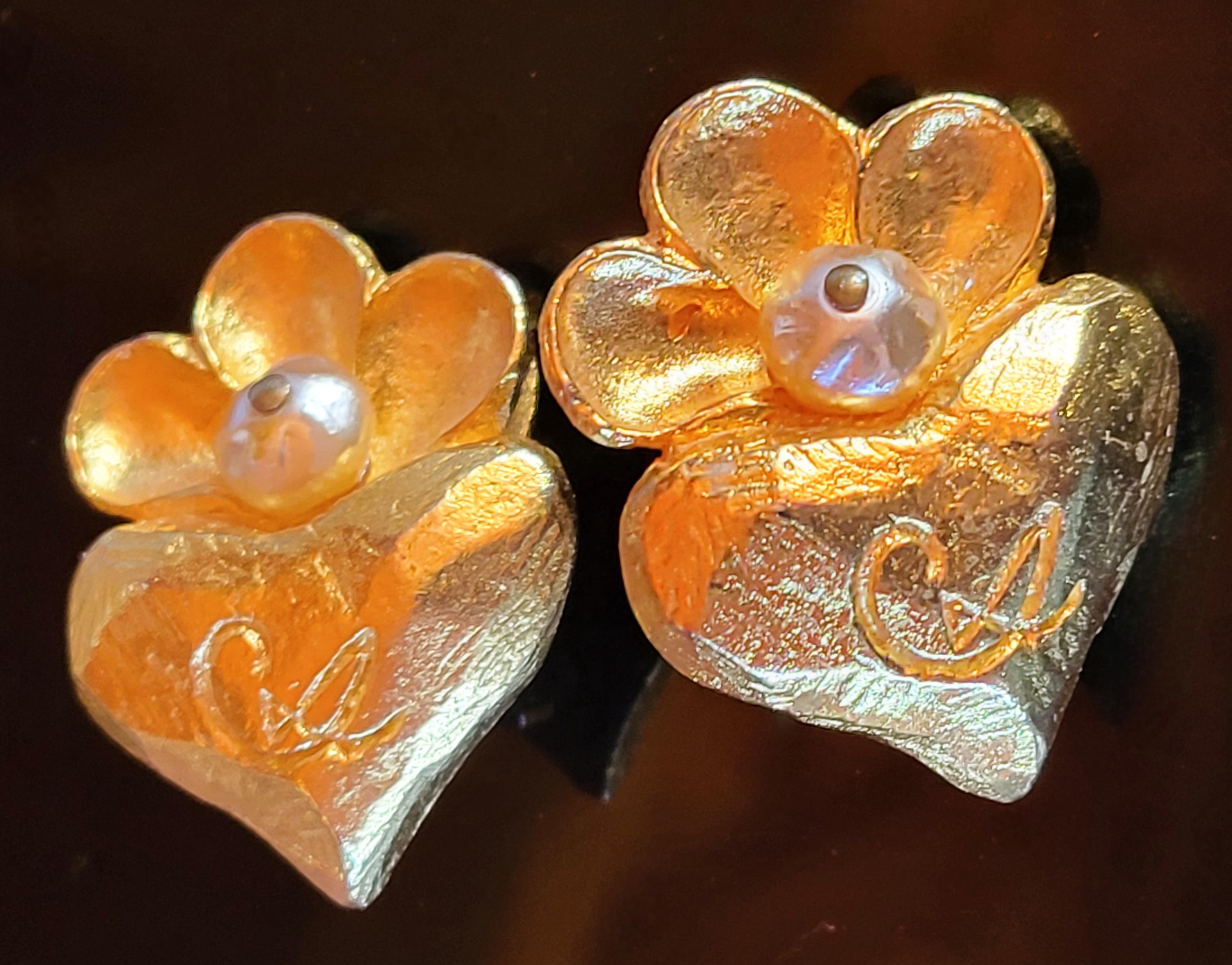Christian Lacroix Earrings Heart - Etsy Christian Lacroix Earrings Heart - Etsy