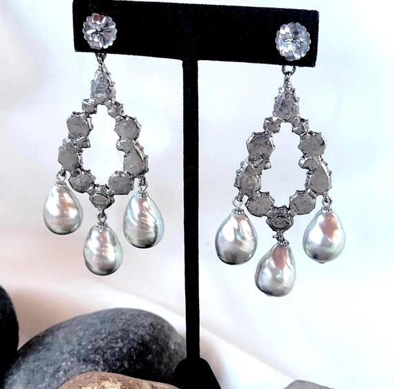 Yosca Large Dangle Earrings: Posts, Silver-Toned,… - image 7
