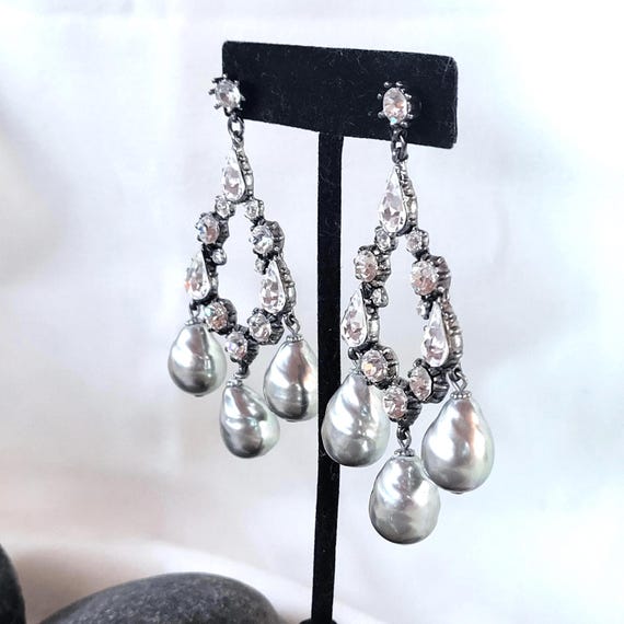 Yosca Large Dangle Earrings: Posts, Silver-Toned,… - image 2