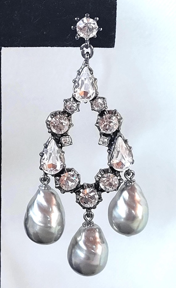 Yosca Large Dangle Earrings: Posts, Silver-Toned,… - image 4