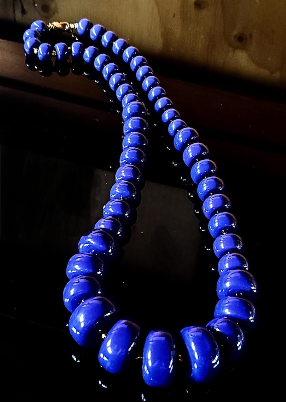 KJL Kenneth Jay Lane Long Faux Lapis Necklace Blue