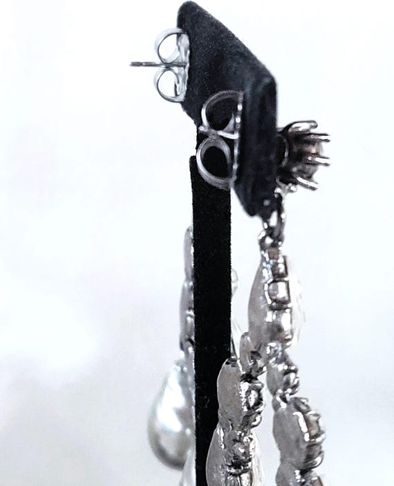 Yosca Large Dangle Earrings: Posts, Silver-Toned,… - image 6