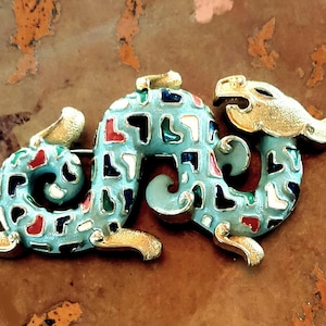 Vintage Jomaz/Joseph Mazer Large Dragon Brooch Green Enamel Goldtone Excellent Condition...Rare And Impressive!