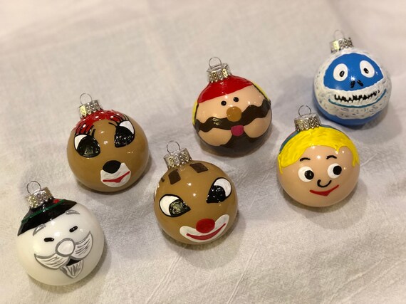 Rudolph The Red Nosed Reindeer Christmas Ornaments Sam The Snowman Hermey The Elf Clarice Yukon Cornelius Abominable Snowman Burl Ives Santa