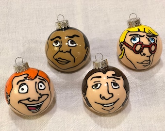Ghostbusters ornaments Peter Venkman Ray Stantz Egon Spengler Winston Zeddemore Janine Melnitz Slimer Stay Puft Marshmallow Man