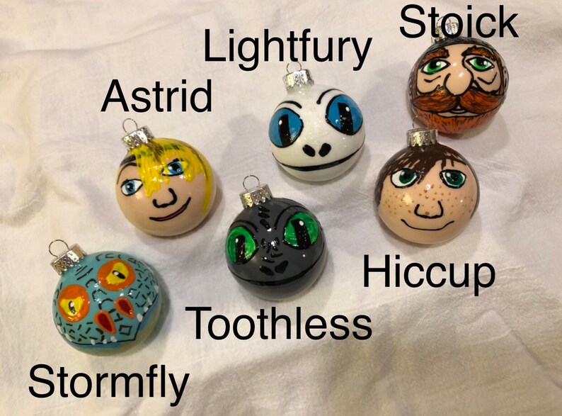 How to Train Your Dragon Ornaments Toothless Stormfly Hiccup Astrid ...