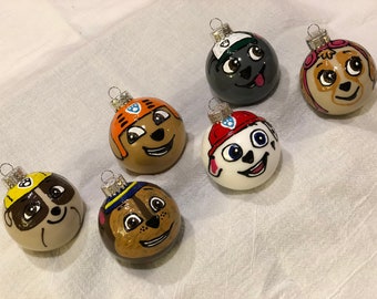 Paw Patrol ornaments Chase Marshall Rocky Zuma Rubble Skye