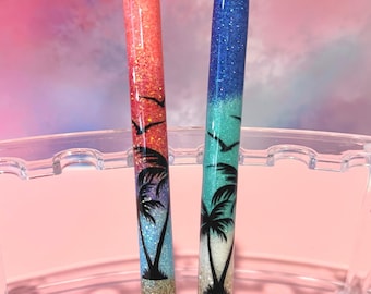 Beach Sunset Glitter Pen: Personalized InkJoy Gel Pen