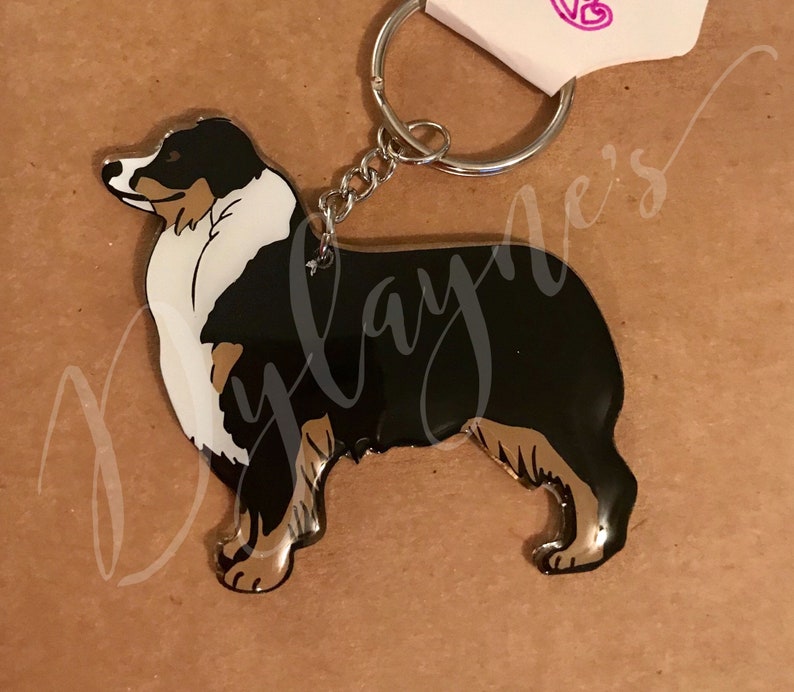 Australian Shepherd Custom Acrylic Keychain/customized Etsy
