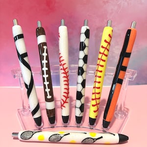 Sports Glitter Pens/Personalized Pens/Inkjoy Gel pens/Custom ink pens/baseball/basketball/football/tennis/volleyball/softball/soccer