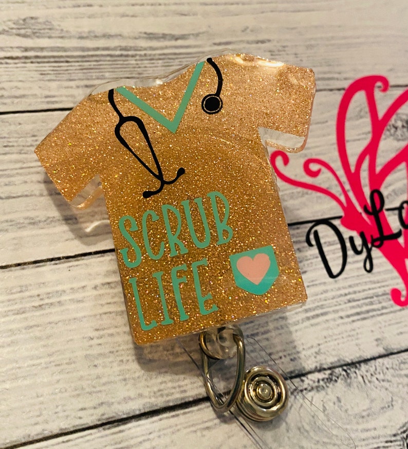 Scrub Top Badge Reel/scrubs Retractable Badge - Etsy