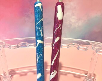 Stylo gel personnalisé InkJoy à paillettes : coiffeur, cadeau manucure