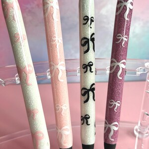 Bow Glitter Pens/Personalized Pens/Inkjoy Gel pens/Custom ink pens/Bow pens