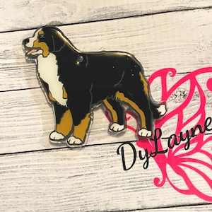 Portachiavi personalizzato in acrilico con cane da montagna bernese/Portachiavi con cane da montagna bernese/Portachiavi personalizzato con cane da montagna bernese/