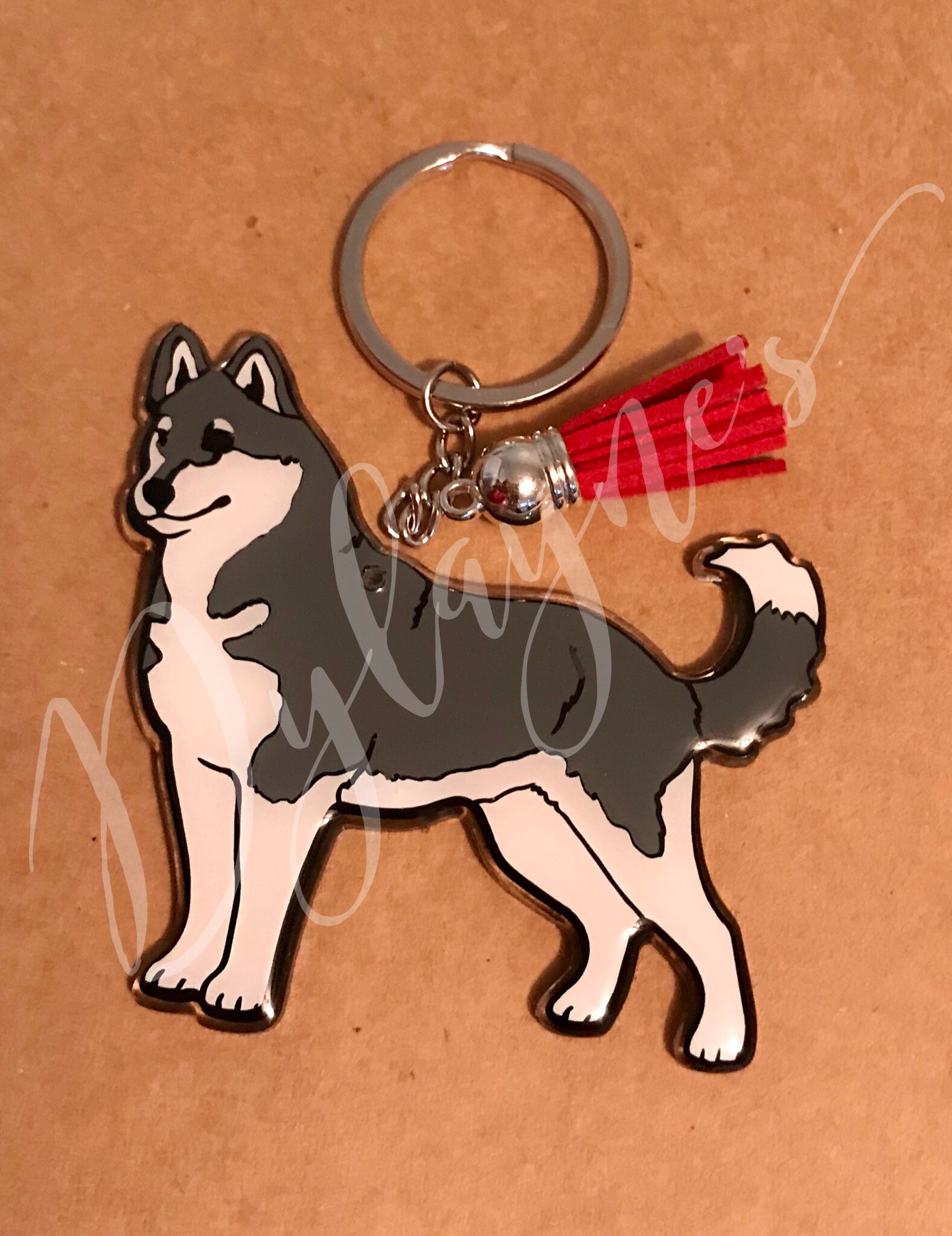 Husky Custom Acrylic Keychain/Husky Keychain/Husky Zipper Pull Etsy