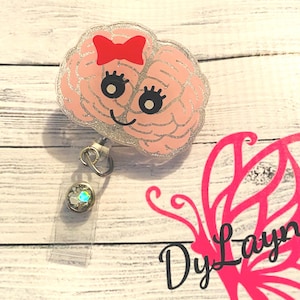 Brain Badge Reel/Retractable Badge Reel/Custom/Badge Reels/Doctor/Medical/Aligator Clip/ID badge holder/brain/neurological