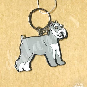 Schnauzer Custom Acrylic Keychain/Schnauzer Keychain/schnauzer Zipped Pull/Schnauzer Custom Personalized Keychain