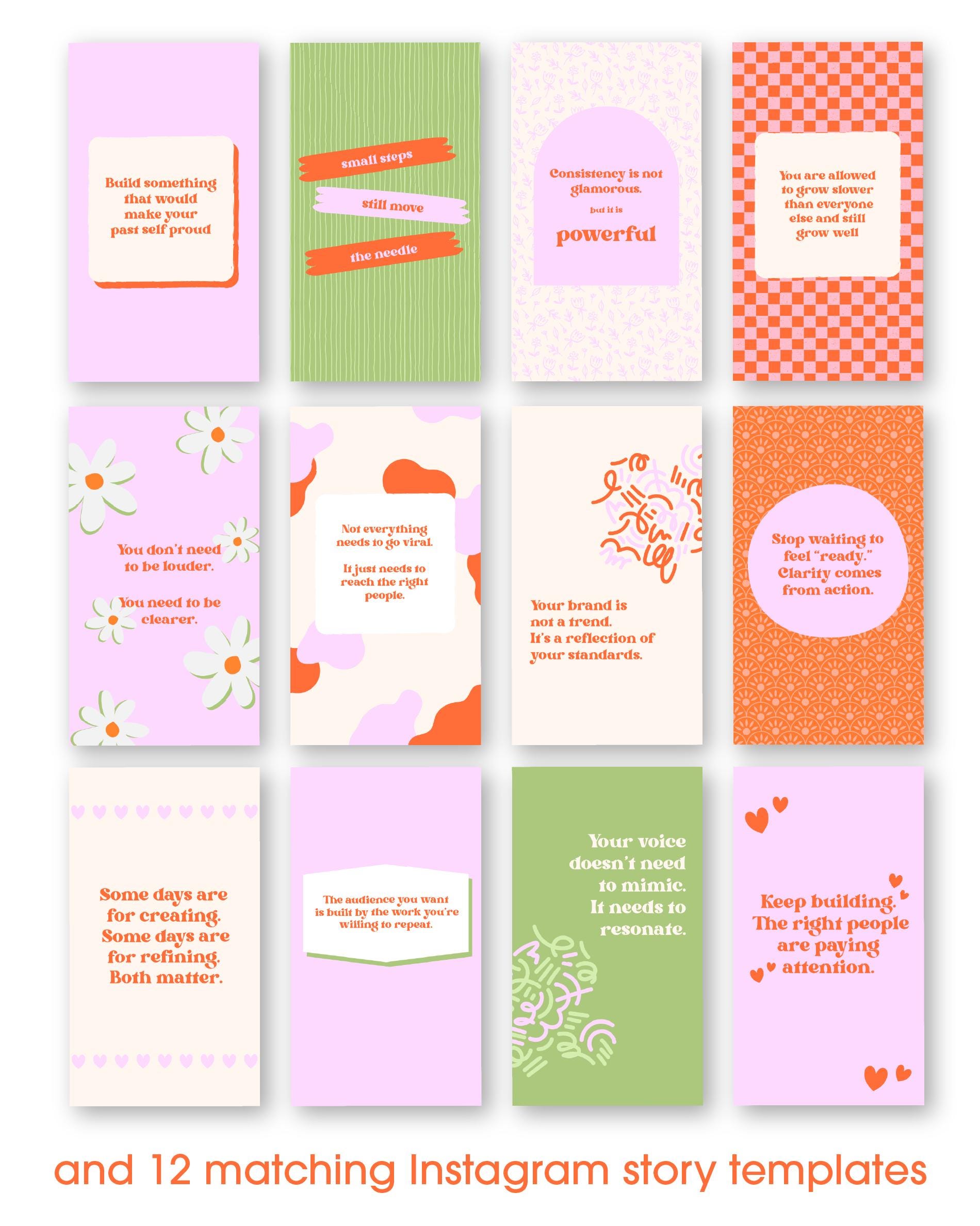 Retro Bloom Instagram Carousel Templates | Editable Canva Post Pack ...