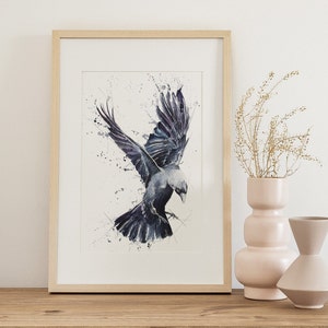 Fliegender Vogel – Lebendige Aquarell Illustration, Dynamische Tierkunst für Ihre Wand