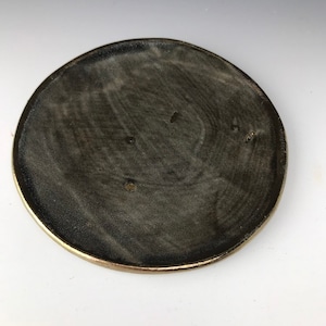 3” Gray plate w/gold trim