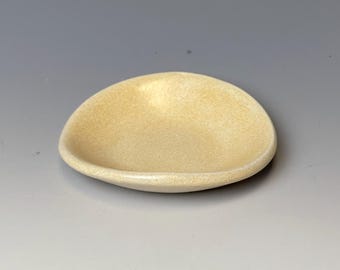 Handmade stoneware mini bowl, cream oatmeal white dipping bowl, soy sauce dish, small condiment bowl, catchall, 3-inch