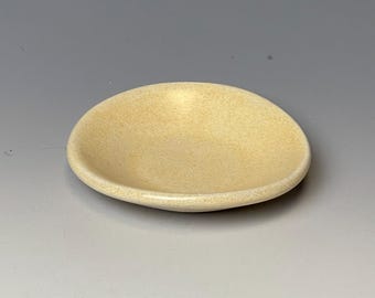Handmade stoneware mini bowl, cream oatmeal white dipping bowl, soy sauce dish, small condiment bowl, catchall, 3-inch