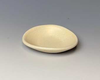 Handmade stoneware mini bowl, cream oatmeal white dipping bowl, soy sauce dish, small condiment bowl, catchall, 3-inch