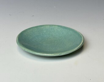 Handmade stoneware ring dish, norse blue trinket dish, small jewelry catchall, 3 inch, food safe, one of a kind