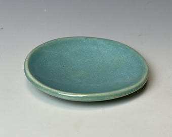 Handmade stoneware ring dish, Norse Blue trinket dish, small jewelry catchall, 3 inch, food safe, one of a kind